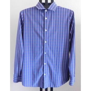 Mizzen & Main Leeward Shirt Men’s Size Large Trim Fit Blue Windowpane Stretch